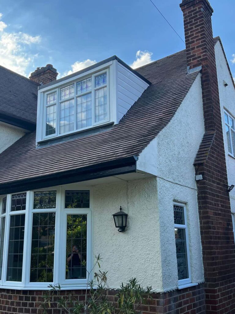 This is a photo of a dormer window which has just had some repairs carried out where the roof and the dormer meet. Works carried out by LJ Roofing Carterton